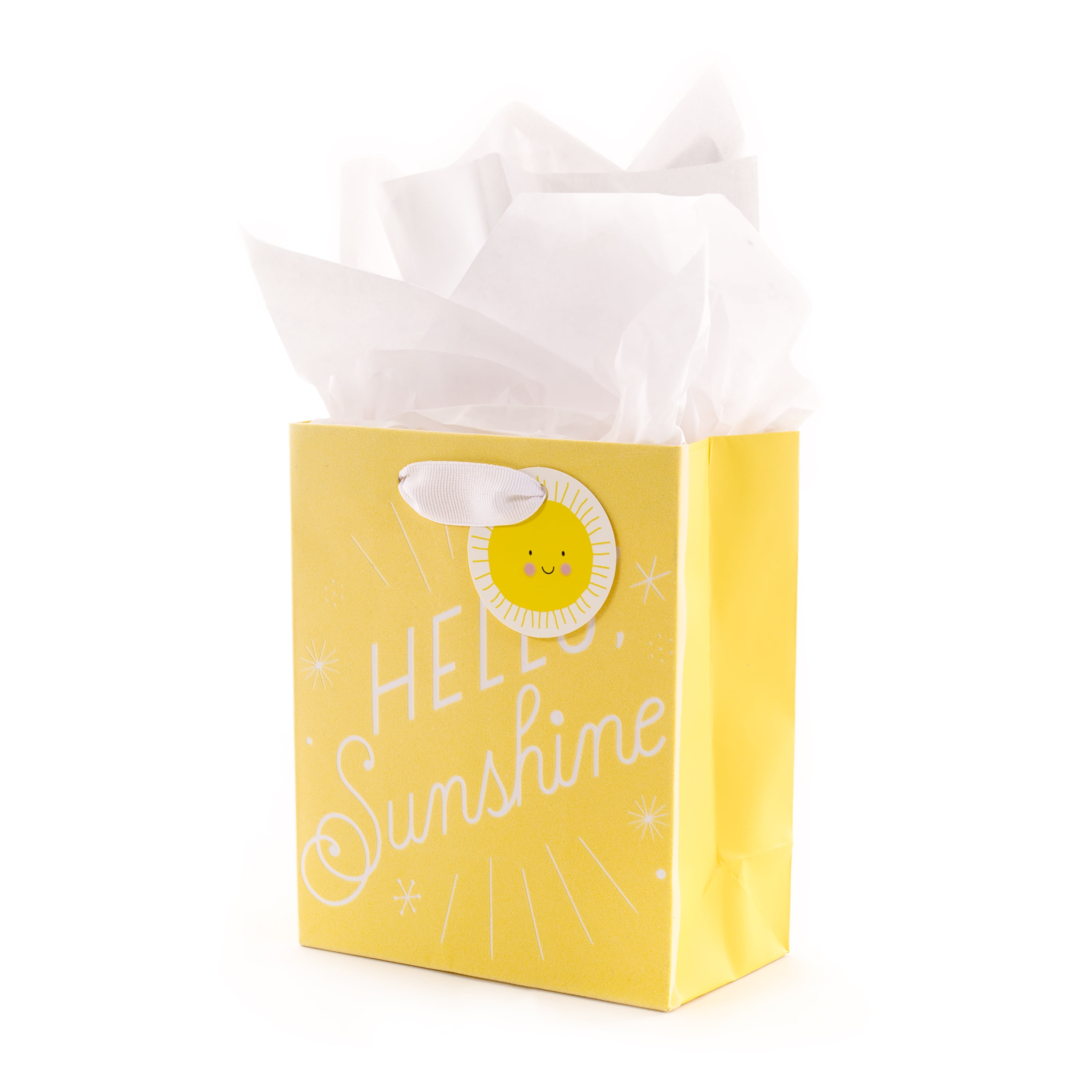 Hallmark Small Yellow Gift Bag with Tissue Paper (Hello Sunshine