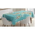 thumbnail image 1 of Ambesonne Wildlife Tablecloth Rectangular Table Cover, World Map Local Animal, 60"x84", Multicolor, 1 of 3