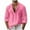 Pink, variant on Mens Casual Tops Long Sleeve Cotton Gauze Shirts Buttons Down Solid Plain Band Collar Summer Beach Hippie Shirt
