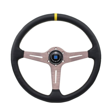 Perforated Leather Steering Wheel 15-inch Classic Titanium Chrome