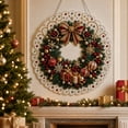 thumbnail image 3 of Christmas Pearl Diamond Painting Suncatcher Kit, Acrylic Round Board with Lace Edge, Christmas Pearls Beads Art Craft, 3D Mixed-Sized Pearl Beads Craft, Festive Window Wall Decor(C), 3 of 7
