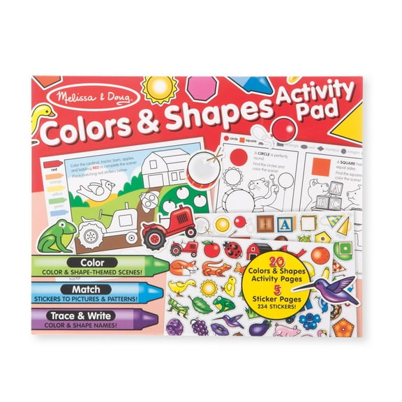 Melissa & Doug Colors and Shapes Coloring and Sticker Activity Pad - FSC Certified