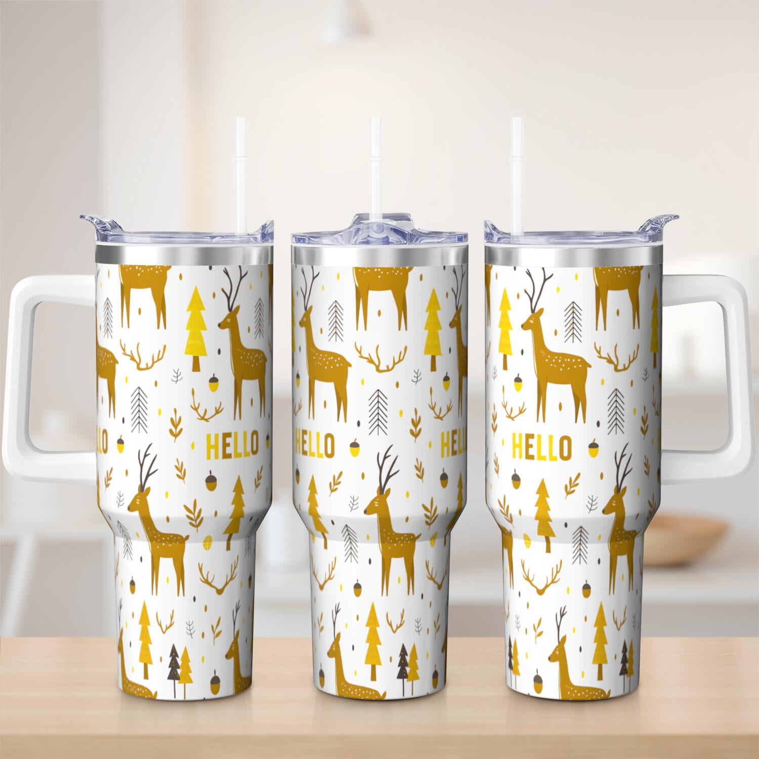 1pc 40 oz Christmas Tumbler with Lid and Straw Stainless steel Insulated tumblers Cute water bottle Travel/Gym coffee tumbler Gifts for Women/men
