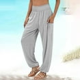 thumbnail image 2 of Lenpel Women's Yoga Pants Plus Size High Waisted Wide Leg Loose Casual Sweatpants Comfy Lounge Pants with Pockets, 2 of 6