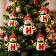 thumbnail image 7 of romoty Personalized Letter M Snowman Christmas Ornament, 3.15 in Acrylic Monogram Initial Knit Snowman Pendant with Cord for Xmas Tree Wreath Mantel Decor Kids Stocking Stuffer Gift, 7 of 7