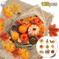 thumbnail image 4 of Tamaños Calabazas Artificiales de Calabazas de Y Calabazas de Espuma Sintética Hojas de Arce de Pino Bellota para Ot - 128 piezas Gloria calabaza falsa, 4 of 7