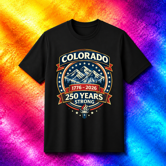 Colorado Two Hundred Fifty Years Strong Mountain Emblem Patriotic Unisex T-Shirt V25564,S- 5XL