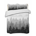 thumbnail image 2 of Grey Ombre Twin XL Size Down Alternative Comforter,Lightweight Comforter Quilt Bedding Set with Pillow Shams Fall Autumn Forest Black Abstract Art Harvest Bed Comforter Duvet Insert 68"x98", 2 of 7