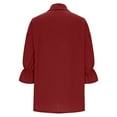 thumbnail image 5 of Heisall Women's V Neck 3/4 Sleeve Blouse Solid Color Casual Tops Polyester Shirts for Daily Wear, 5 of 6