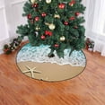 thumbnail image 2 of FMSHPON Starfish on a Beach Sand Xmas Christmas Tree Skirt Stand Mat for Holiday Party Decoration Indoor Outdoor 48 inches, 2 of 3