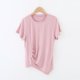 thumbnail image 1 of Fiudx Ofertas Relámpago Camiseta Holgada de Manga Corta de Color Sólido No Irregular con Cuello Redondo para Mujer Top/Camisa de Cuello Redondo de Manga Corta, 1 of 4