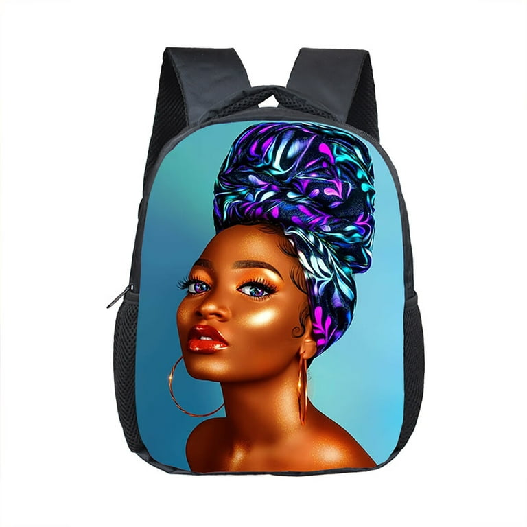OLOEY 12-INCH African Art Afro Girl Backpacks School Bags Boys Girls Teenage  Students Cosplay Anime bag Student Back-to-School Supplies school bags with  for toddler boys ages 1-2 