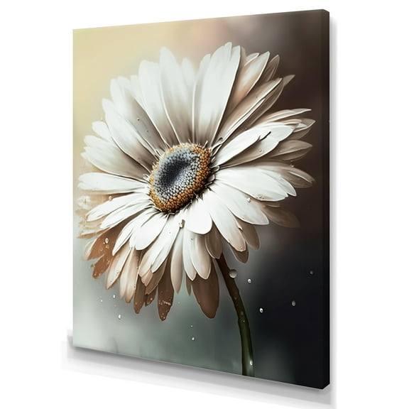 Designart White Gerbera Flowers II Canvas Wall Art