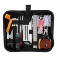 thumbnail image 1 of Kit de herramientas de reparación de guitarra de 26 piezas, organizador de cuerdas, llaves inglesas, púas y limas., 1 of 14