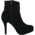 thumbnail image 2 of Top Moda GEORGE-15 Women's Strap Buckle Stiletto Heel Ankle Booties, Black, 7.5, 2 of 4