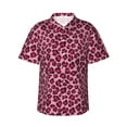 thumbnail image 1 of Balery Rose Leopard Print Camisas hawaianas de manga corta para hombre, camisas playeras de corte holgado, camisas de vacaciones con botones,Medium, 1 of 7