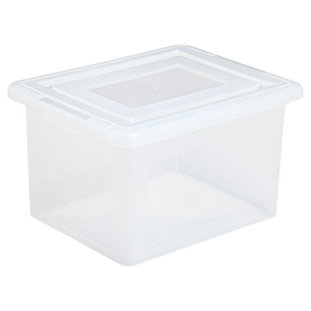 - IRIS Letter and Legal Size Hanging File Storage Box, Clear Set of 4
