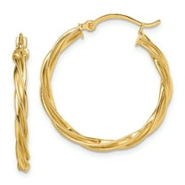 Primal Gold 14 Karat Yellow Gold Twisted 2.5mm Hoop Earrings