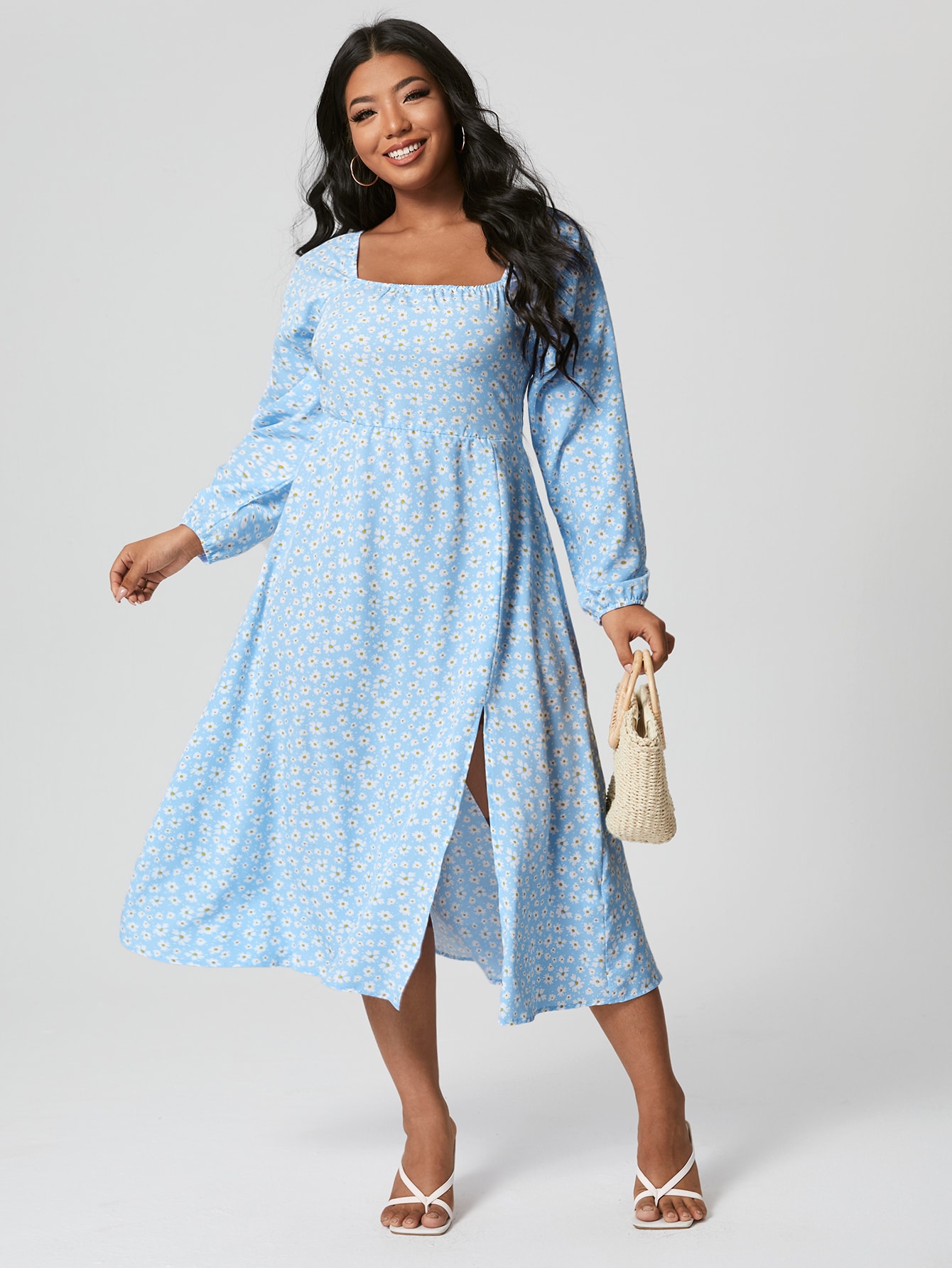 milkmaid dress with slit