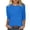 P3_Blue, variant on Women Casual 3/4 Sleeve Length T Shirts Tunic Tops Round Neck Loose Fit Basic Tee Solid Color Blouse for Work Daily