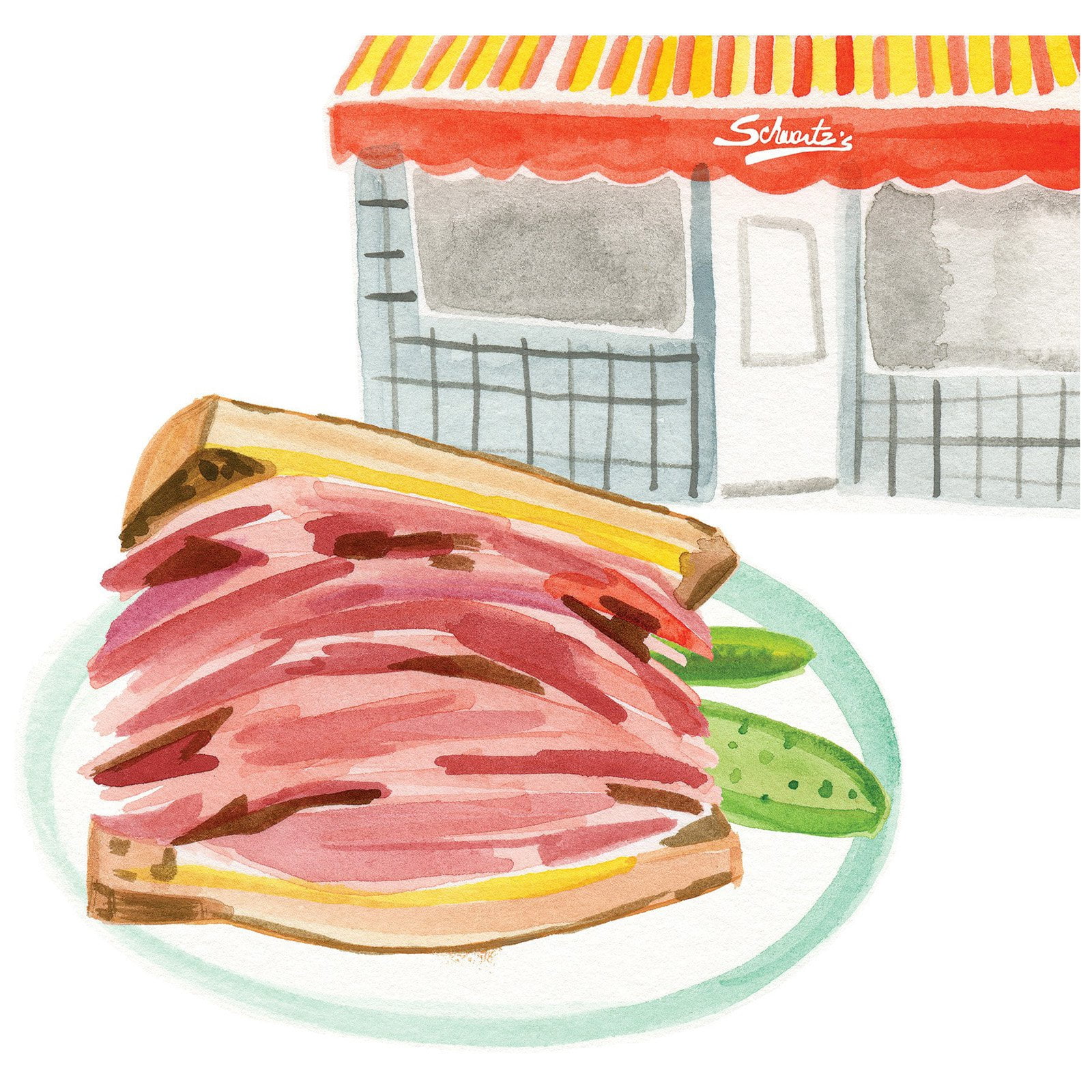 Marmont Hill "Schwartz's" by Molly Rosner Painting Print on Wrapped Canvas