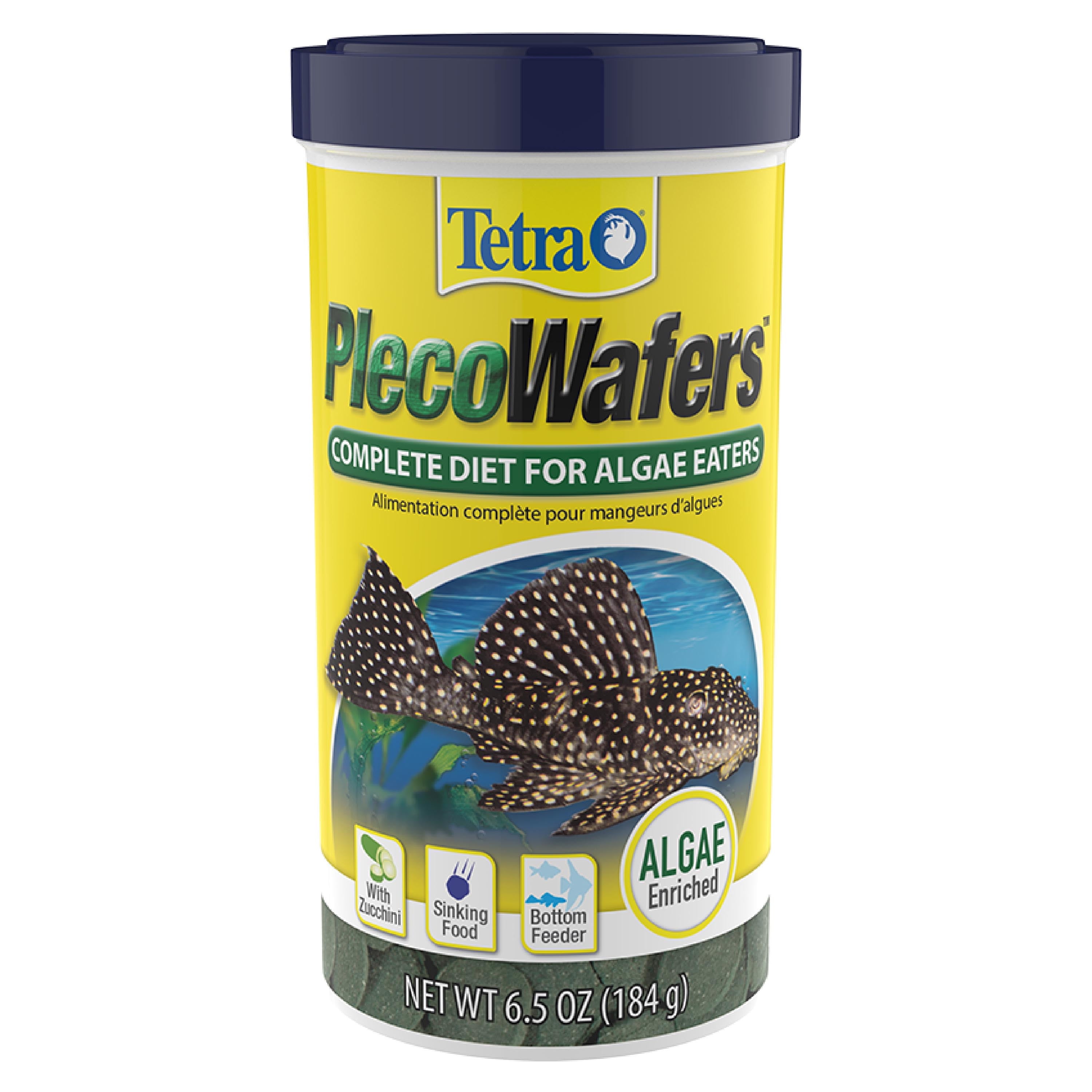 (3 pack) Tetra Pleco Wafers for Algae Eating Fish, Sinking Fish Food to Support Digestibility, 6.5 oz