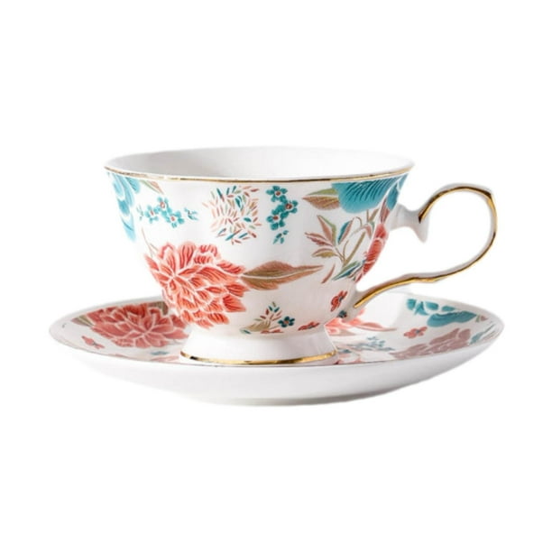 Juego de tazas y platillos de porcelana, tazas de café de cerámica, portátiles, multifuncionales y únicos. 180 ml