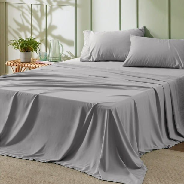 Juego de sábanas Bedsure California King, 4 piezas, gris suave