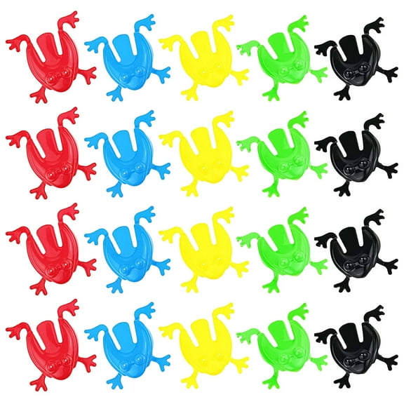 OFFIGAM Bouncing Frog Toys for Party Assorted Color Plastic Leap Toys Compact and 100Pcs