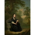 thumbnail image 2 of János Donát 11x14 Gold Ornate Wood Frame and Double Matted Museum Art Print Titled - Maria Theresia in Widow's Costume, Sitting on a Stone Bench (1778), 2 of 4
