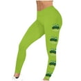 thumbnail image 4 of lcziwo Womens St Patricks Day Leggings Shamrock Leaves Print Pant Slim Fit Tummy Control Workout Leggings Irish Green Yoga Pants Green XL, 90 Percent off Clearance Sale, 4 of 6
