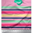 thumbnail image 3 of oneOone Cotton Poplin Fabric Stripe & Floral Panel Printed Fabric 1 Yard 42 Inch Wide, 3 of 3