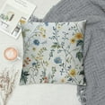 thumbnail image 2 of Creowell Spring Flower Pillow Covers 18x18, Blue and Yellow Floral Decorative Throw Pillows for Couch, Seasonal Nature Wild Flowers Decor Cushion Covers Soft Farmhouse Square Pillowcase for Bed, 2 of 5