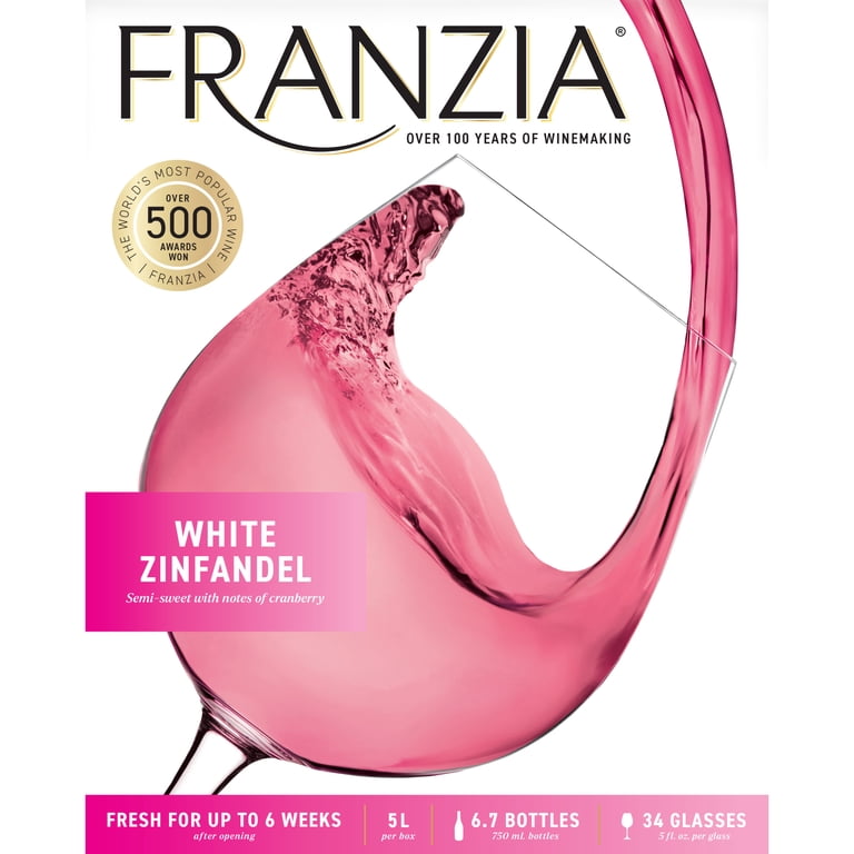 Franzia White Zinfandel, Pink Wine, 5L - Walmart.com