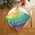 thumbnail image 2 of Colorful Striped Stars Cloth Napkins Set of 1,20x20 Inches Napkins Cloth Washable Reusable Soft for Dinner,Wedding,Parties,Home Dinner,Tableative Decor Gift, 2 of 7
