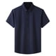thumbnail image 5 of Mens Manga Corta Botón Abajo Camisas Negocios Turndown Cuello con Bolsillo, Patrón de Red Blusa de Manga Corta, 5 of 9