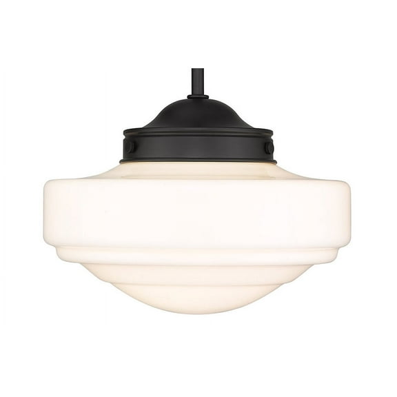 Golden Lighting Ingalls 1-light 12in Pendant in Matte Black and Vintage Milk Glass