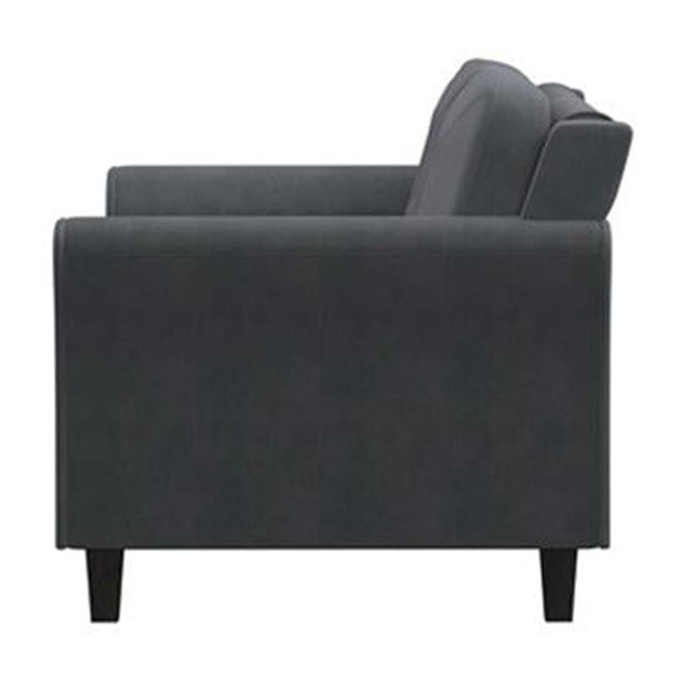Hawthorne Collections Microfiber Dark Gray Loveseat Rectangular Premium Foam 56.3" Minimal Assembly