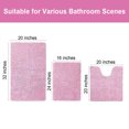 thumbnail image 5 of Tripumer Ultra Soft Pink Chenille Bathroom Rugs, 16" x 24" / 20" x 32" / 20" x 20", Anti-Slip (3 Count), 5 of 7