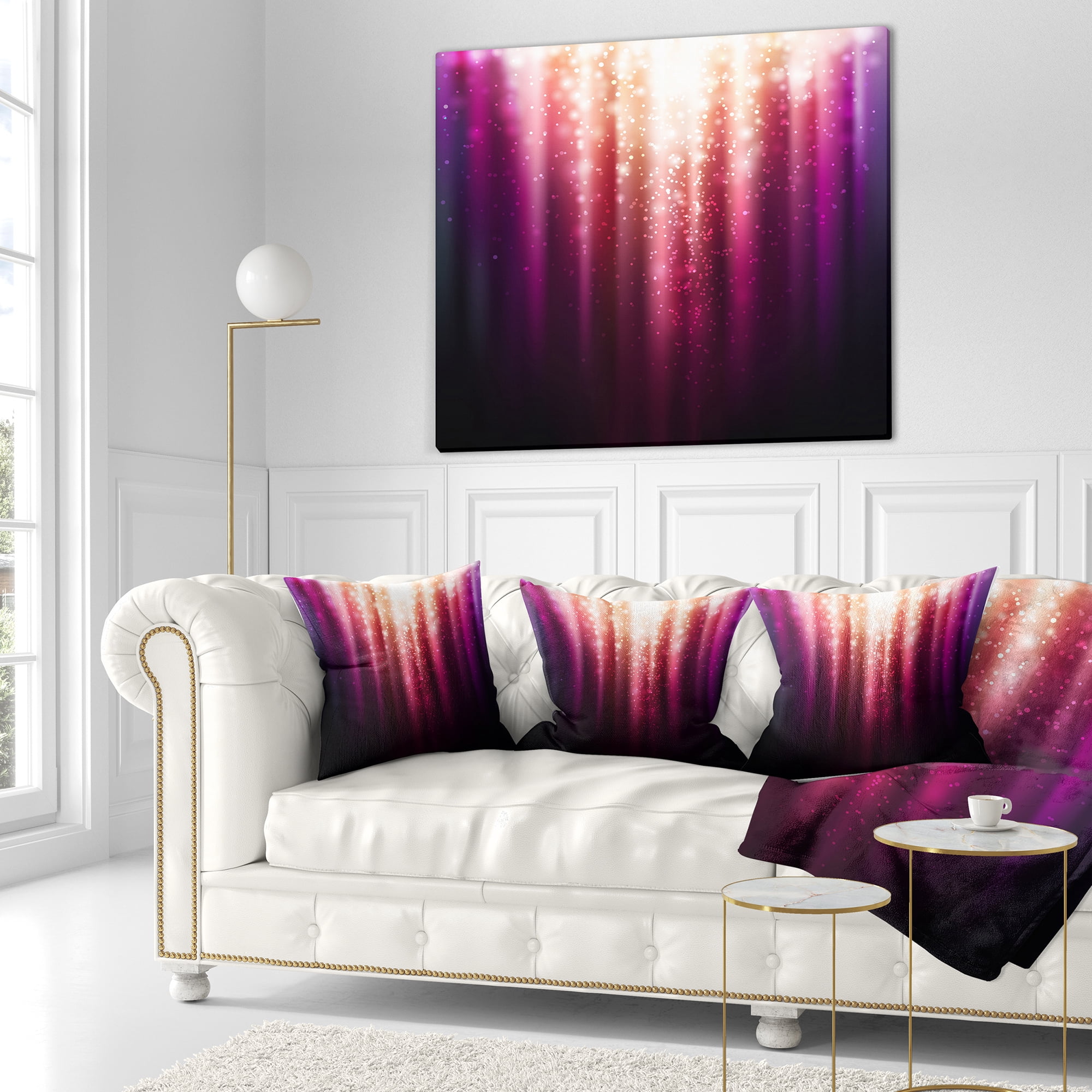 Designart Purple with Magic Light - Abstract Throw Pillow - 18x18