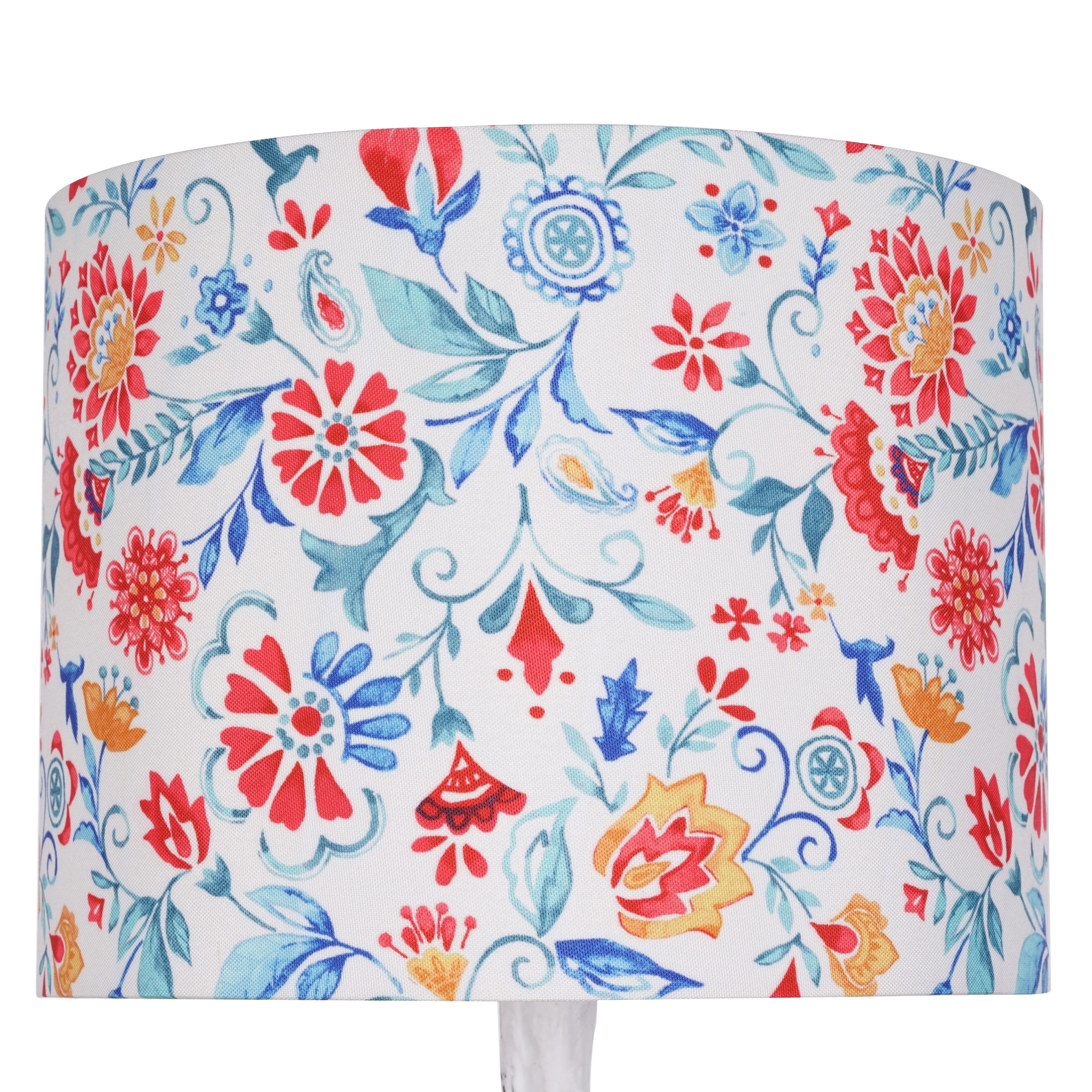 The Pioneer Woman Mazie Birds Table Lamp with Linen Shade, White