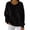 Black, variant on Women's Solid Color Double-Sided Fleece Crew Neck Sweatshirt, Soft Plush Pullover with Pockets, Cozy Casual Loungewear, Comfortable Long Sleeve Top, No Hood Everyday Wear Pink S
