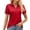 Red #44, variant on KDDYLITQ Polo Shirts for Women Short Sleeve Solid Color Golf Uniform V Neck Collared Lounge Tees Loose Fit Business Athletic Workout Blouses Yellow XL