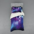 thumbnail image 2 of Ambesonne Nature Bedding Set 4 Pcs, Northern Aurora Borealis, Queen, Blue Purple, 2 of 3