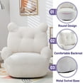thumbnail image 7 of 360 Degree Swivel Barrel Chair, Teddy Short Plush Particle Velvet Armchair with Stable Metal Base, Cartoon Shaped Accent Chair for Living Room Bedroom Dorm, White, 7 of 7