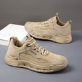 thumbnail image 2 of AUDeals Men's Lace Up Sneakers PU Leather Non Slip Thick Sole Walking Shoes Casual Work Hiking Shoes, 2 of 8