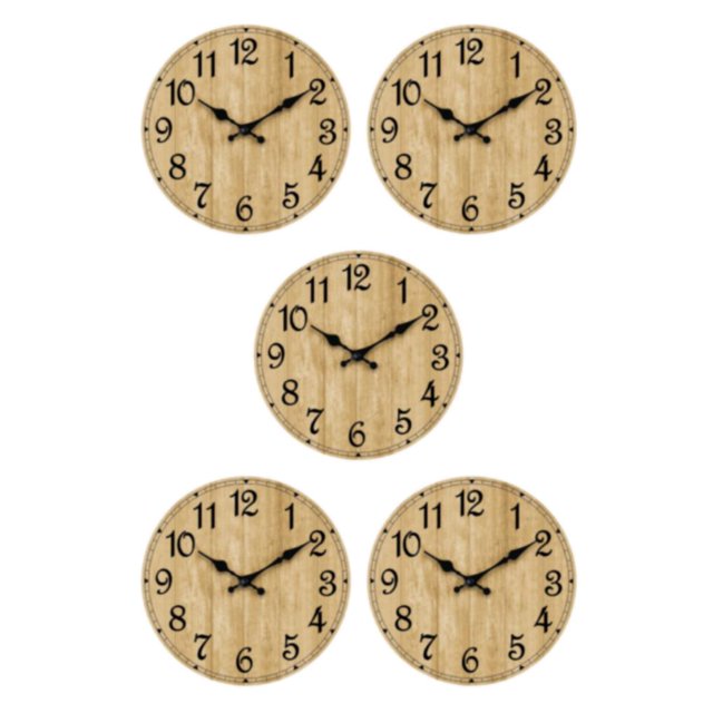 Decodeary Horloge Murale Ronde Intemporelle Chronométrage Précis pour la Maison Multiples Fonctions comme Indiqué type 4 5Set