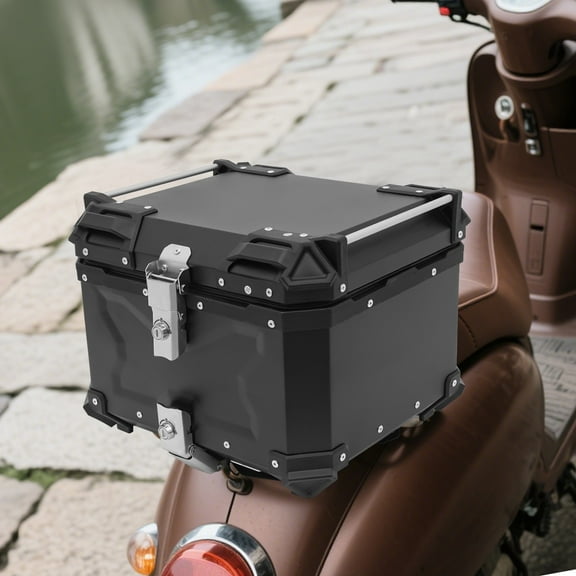 Motorcycle Top Case Waterproof Motorbike Tail Box Storage Case with Safety Lock for  Store Clothes, Shoes, Helmets, Raincoats
