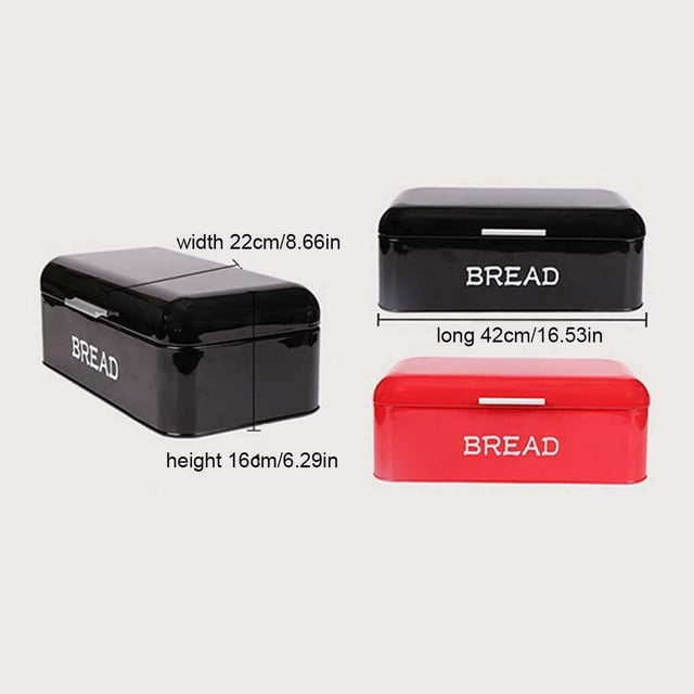 Boîte à Pain Bac en Fer Grande Capacité Biscuits Cuisine Desserts Pâtisseries Organisateur Multi Fonction Rangement Cosmétique Rouge