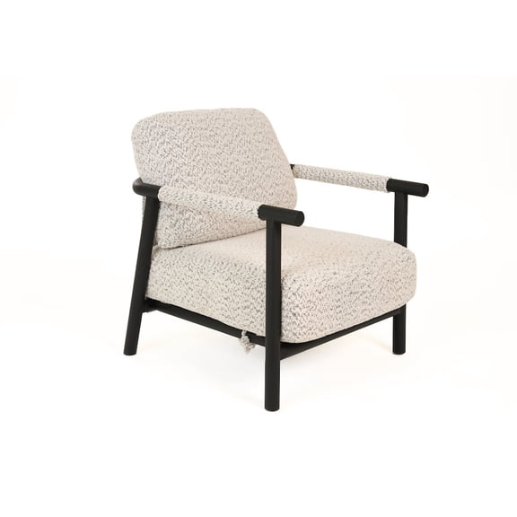Modrest Balko - Modern Grey Fabric Black Accent Chair